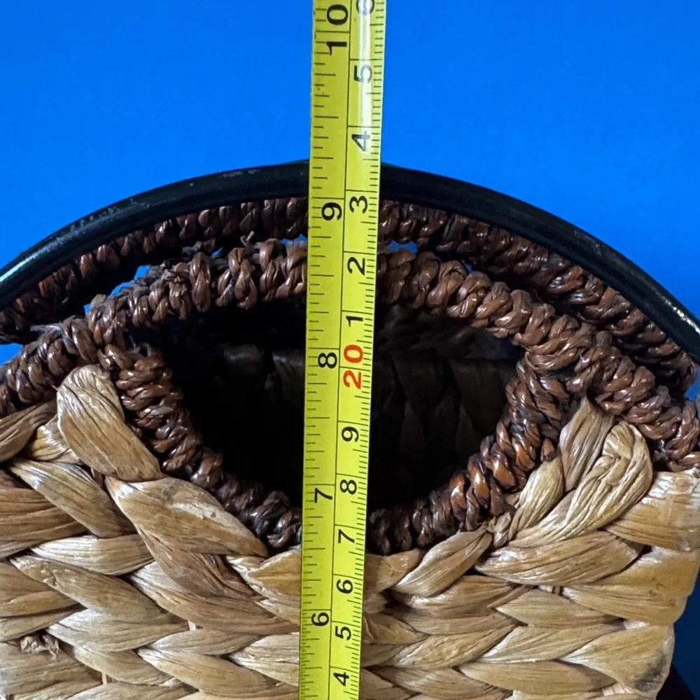 Vintage Woven Storage Basket - Brown